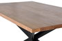 GINER Y COLOMER Mesa de comedor de madera de acacia natural y patas de metal negro